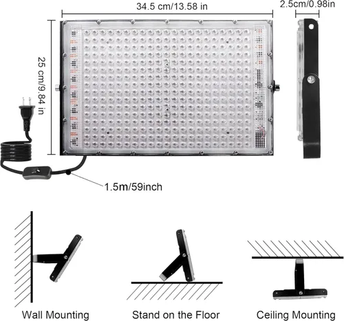 Miniatura 6 de Luz negra LED de 300W, luces negras UV para fiesta de brillo, reflector UV impermeable IP65 para exteriores para fiesta de luz negra, pintura