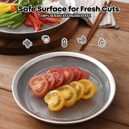 Miniatura 3 de WAGENSTEIGER Juego de bandejas de malla de acero inoxidable con bandeja de goteo, cesta y bandeja para freidora de aire, colador de cocina, colador