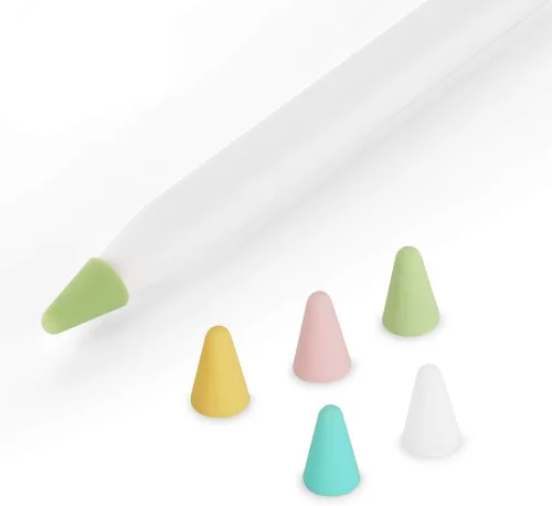 hwojjha - Cubierta de silicona para lápiz iPad compatible con puntas de lápiz Apple (2ª generación) (rosa, verde menta, blanco, amarillo, verde