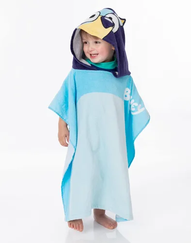 Miniatura 7 de Bluey Poncho de toalla para niños Toalla de baño de dibujos animados azul para niñas y niños con orejas 3D Traje de baño para cachorros