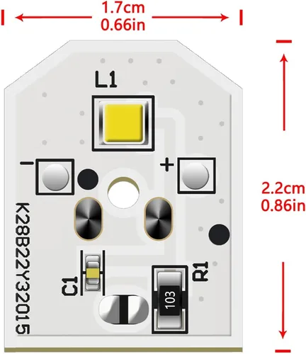 Miniatura 5 de WR55X11132 WR55X25754 Luz LED compatible para refrigerador GE Reemplazar WR55X30602 WR55X26486 PS4704284 3033142 EAP12172918 AP6261806 Sin cubierta