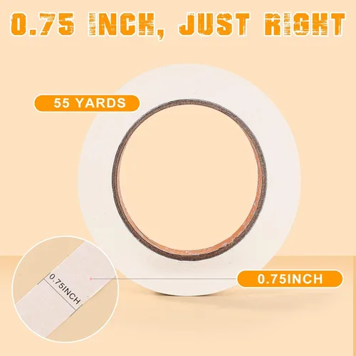 Miniatura 6 de SEBETOW - Cinta adhesiva en paquete de 10 unidades, 0.75 pulgadas - Cintas adhesivas para artistas y dibujo, color blanco y beige, de uso general