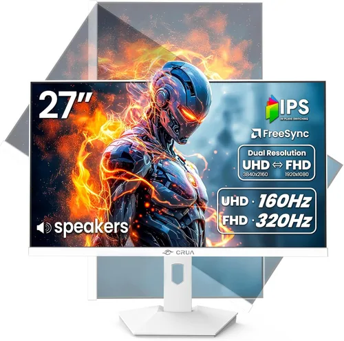 Miniatura 12 de CRUA Monitor para juegos de 27 pulgadas y 240 Hz, pantalla IPS QHD 2560 x 1440, AMD FreeSync, 120% sRGB, altavoces integrados, filtro de luz azul