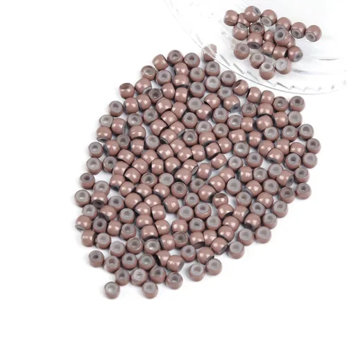 Miniatura 74 de Vlasy 100 Piezas Cuentas de Nano Anillo con Forro de Silicona para Extensiones de Cabello Humano con Nano Anillo 5 Colores Opcionales (Negro)