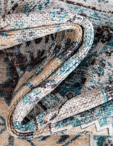Miniatura 7 de Unique Loom Yara Collection - Alfombra de área Yash (2' x 3' Rectángulo, Lino Carbón/Beige)
