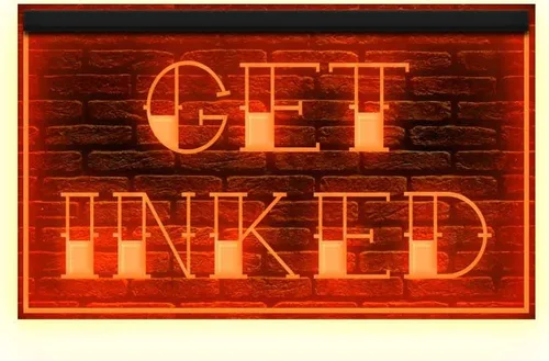 Miniatura 6 de 100020 Get Inked Tattoo Piercing Shop Display LED Light Neon Sign (12 x 8 pulgadas, morado)