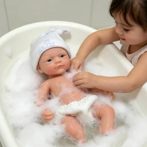 Miniatura 9 de Mire & Mire Muñecas Reborn de bebé 12" Niña Micro prematura Muñeca recién nacida realista de silicona de cuerpo completo con ojos abiertos