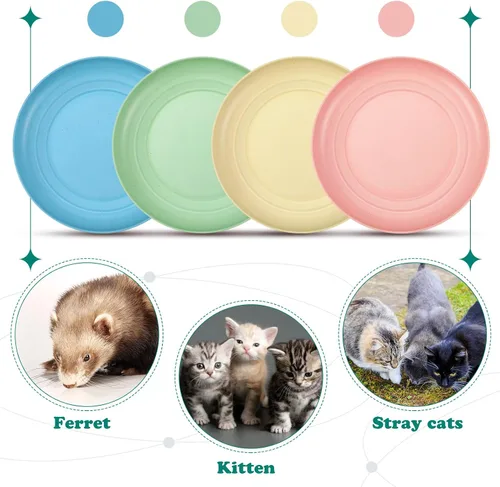 Miniatura 7 de Gerrii 12 cuencos redondos de 6 pulgadas para aliviar la fatiga de la barba, platos húmedos para gatos de 6 pulgadas, platos anchos y pequeños
