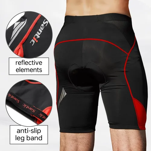 Miniatura 16 de Santic Pantalones cortos de ciclismo para hombre, pantalones acolchados para ciclismo, ropa de ciclismo