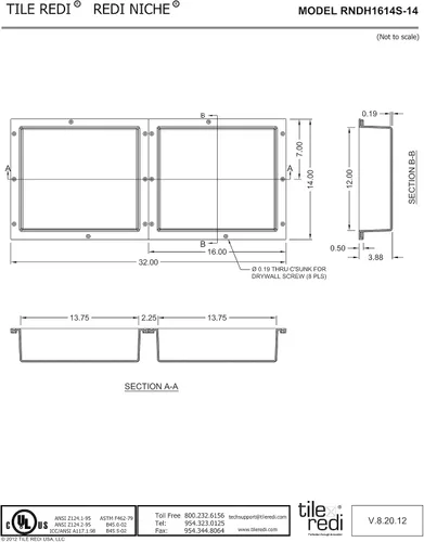 Miniatura 7 de Tile Redi USA Redi Niche - Nicho para ducha