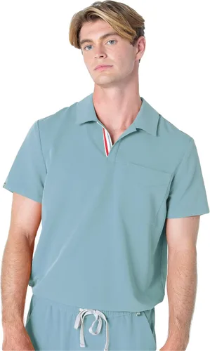 Mediclo Camiseta médica médica para hombre - Fraser cuello bolsillos pecho camisa ecológica sostenible FYSEL tela ropa de trabajo