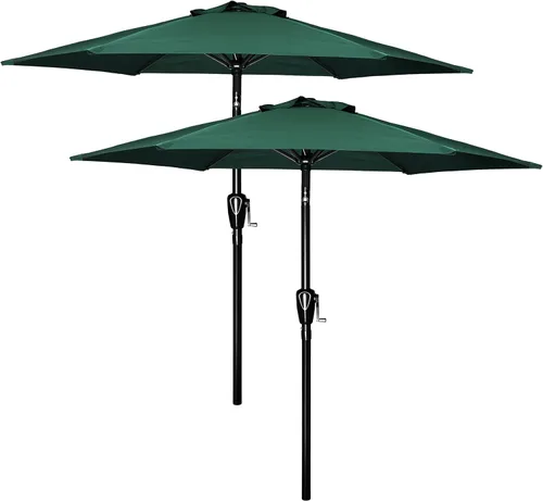 Miniatura 26 de Simple Deluxe sombrilla de patio de 7.5 pies, sombrilla de mesa para exteriores, sombrilla de jardín con botón de inclinación/manivela, 6 varillas