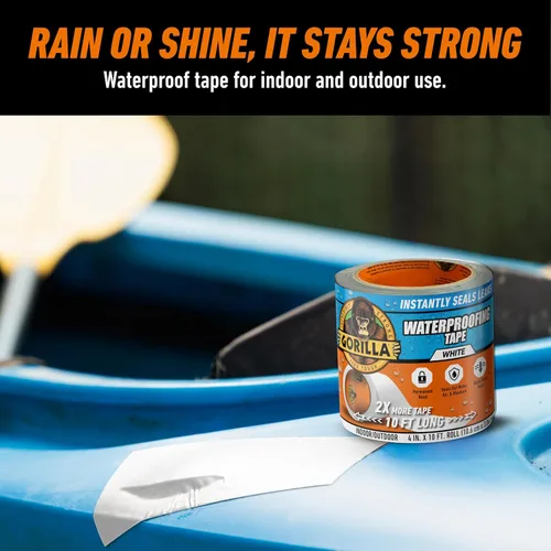 Miniatura 5 de Gorilla - Cinta adhesiva impermeable (10 x 10 pies), color blanco