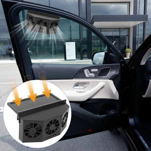 Miniatura 4 de Tiiyee Ventilador de ventilación de automóvil, enfriador portátil con energía solar, ventilador de ventana, ventilador de escape de automóvil