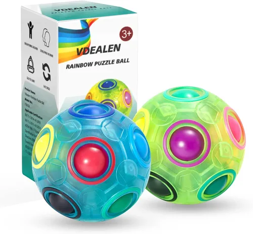 Miniatura 8 de Vdealen Bola mágica de rompecabezas de arcoíris, juguete antiestrés para niños y niñas, fiesta de cumpleaños, Pascua, San Valentín, Navidad, relleno