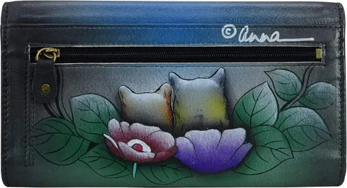 Miniatura 2 de Anna by Anuschka Women's Hand-Painted Leather Three Organizer Tri-fold Wallet