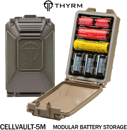 Miniatura 2 de Thyrm CellVault-5M - Almacenamiento modular de baterías para baterías CR123, 18650, 18350, CR2032 con insertos móviles, fabricado en Estados Unidos