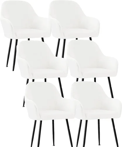 Miniatura 14 de Fundas protectoras de terciopelo elástico para sillas de comedor con brazos y respaldo curvado pequeño, juego de 6/4/2 para cocina, oficina, hogar