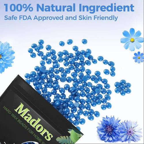 Miniatura 3 de Madors Perlas de cera dura para depilación – Kit de granos de cera de 1 libra/16 onzas con 10 barras aplicadoras de cera para todo el cuerpo, cara
