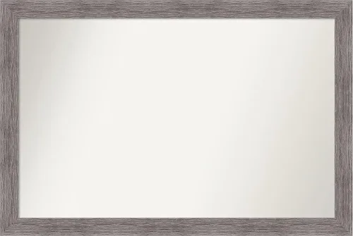 Miniatura 336 de Amanti Art Espejo de baño gris para sobre el fregadero, 31 x 48 pulgadas, espejo de tocador rectangular estrecho de color gris, marco de madera