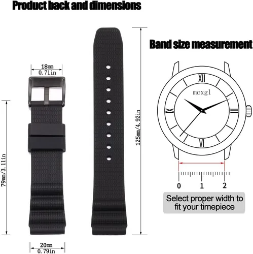 Miniatura 2 de Correa de silicona suave de 0.787 in compatible con Citizen Hyper Aqualand Duplex Promaster para hombre, correa de reloj de buceo impermeable