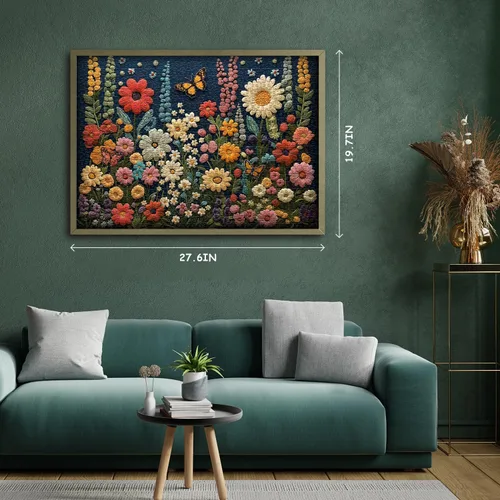 Miniatura 5 de Rompecabezas de flores silvestres para adultos de 1000 piezas, diseño de flores, plantas, mariposas, arte temático, jardín de primavera