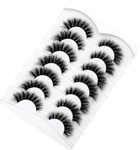Miniatura 136 de Pooplunch - Pestañas postizas finas de visón sintético, estilo ojo de gato, naturales, cruzadas, tipo racimo, efecto 8D de volumen, tiras