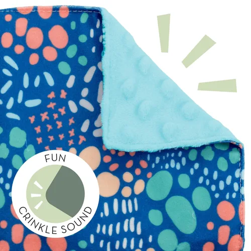 Miniatura 3 de S&T INC. Aura Crinkle Squares - Juguetes para bebé, 6 x 6 pulgadas, puntos de ciudad, paquete de 2