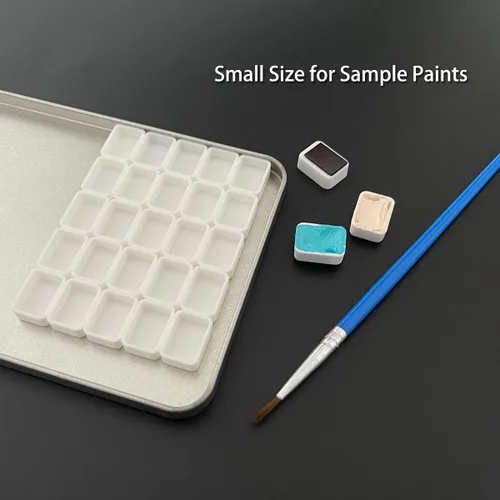 Miniatura 4 de Sartenes de acuarela vacías con rayas magnéticas, 100 piezas de plástico blanco de 0.0 fl oz, kits de sartenes para bricolaje, acuarelas