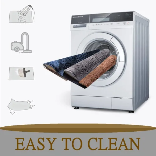Miniatura 7 de Tapete para puerta interior de 18 x 30 pulgadas, semicircular, antideslizante, lavable a máquina, para puerta delantera y trasera, medio círculo