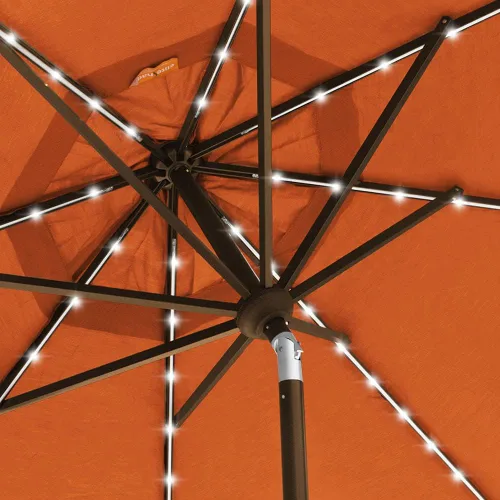 Miniatura 8 de EliteShade USA - Sombrilla solar de 9 pies, de 3 niveles, con 80 luces LED para patio, mesa al aire libre, con ventilación, no se decolora durante