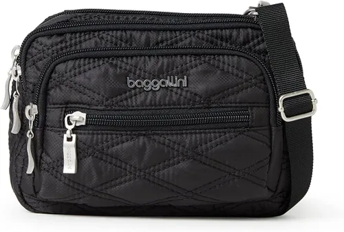 Miniatura 25 de Baggallini Bolsa cruzada pequeña con triple cremallera para mujer, 8 x 6 pulgadas, ligera, convertible
