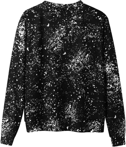 Miniatura 2 de Sudadera de gran tamaño para hombre, divertida y fea fiesta de Navidad, cuello redondo, diseño de copo de nieve con botones