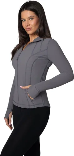 Miniatura 2 de 90 Degree By Reflex Chaqueta deportiva ligera con cremallera completa para mujer