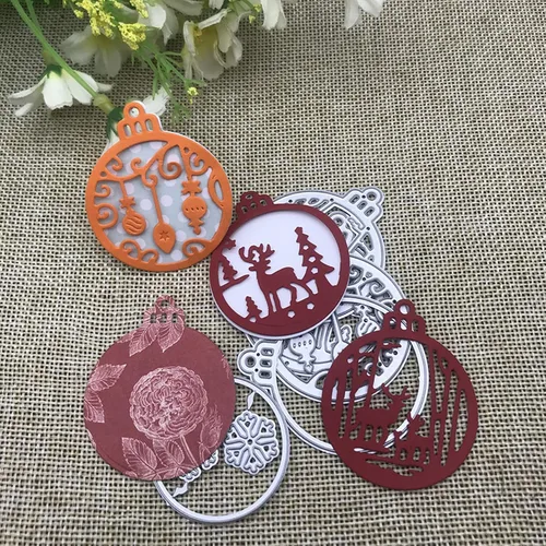 Miniatura 2 de Adies 4 piezas de troqueles de metal con diseño de copo de nieve de Navidad, árbol de ciervo, copo de nieve, muñeco de nieve, plantillas de corte