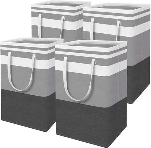 Miniatura 18 de HomeHacks Cesta de lavandería grande, impermeable, cesta de lavandería independiente, cesta de ropa alta plegable con asas extendidas para ropa