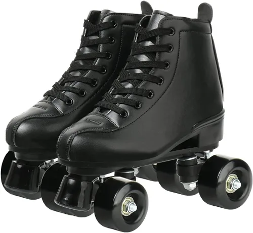 Miniatura 8 de XUDREZ - Patines clásicos de cuero de doble fila con diseño alto para mujeres y hombres
