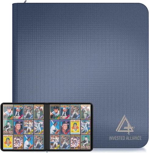 Miniatura 16 de Carpeta de tarjetas TCG prémium para 480 bolsillos laterales de carga Carpeta de tarjetas comerciales deportivas de 12 bolsillos con cremallera