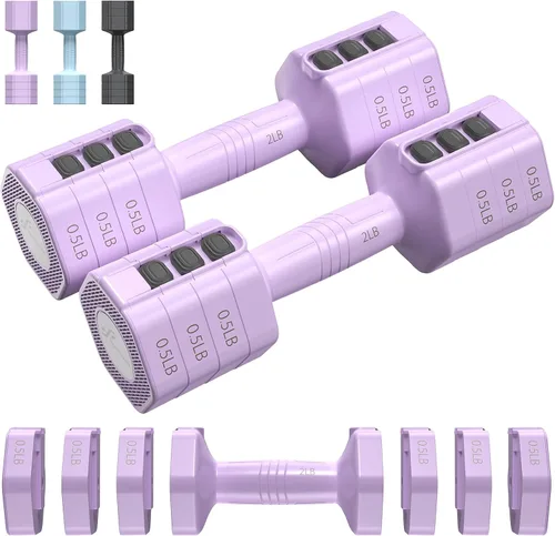 Miniatura 8 de Sportneer - Juego de mancuernas ajustables con pesas de mano: 4 en 1 Peso cada una 2 libras 3 libras 4 libras 5 libras Juego de mancuernas con pesas