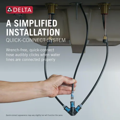 Miniatura 7 de Delta Arvo Grifo de Níquel Cepillado de 3 Agujeros, Grifo de Lavabo de Baño de 8 Pulgadas de Extensión Amplia para Tocador, Ensamblaje de Desagüe