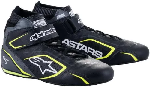 Miniatura 2 de Alpinestars Tech 1-T V3 - Zapatos de conducción SFI - Talla 7.5 - Negro/Gris Frío/Amarillo (2710122-1055-7.5)