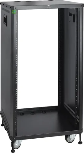 Miniatura 8 de RIVECO POMU - Estante estéreo y de estudio de 6U con ruedas giratorias, gabinete de red rodante, estante de audio de marco abierto para grabación