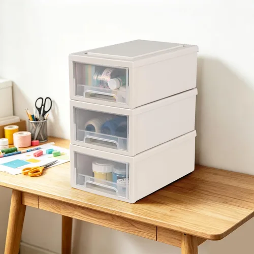 Miniatura 2 de Cajonera apilable de plástico de 6 cuartos de galón, 3 paquetes
