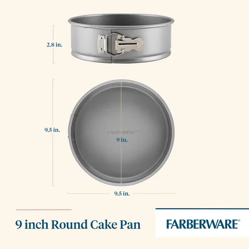 Miniatura 12 de Farberware - Charola de horno de 9 por 13 pulgadas, antiadherente, Round, 9, Plateado