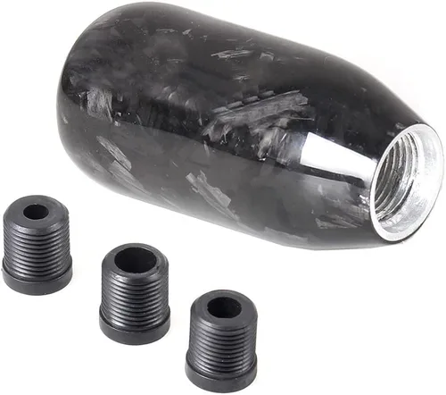 Miniatura 7 de Pomo Universal de Fibra de Carbono Real de Cambio de 6 Velocidades Pomo de Cambio Redondo en Forma de Bola para la Mayoría de Automóviles