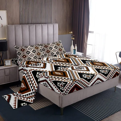 Miniatura 17 de Erosebridal Southwestern - Juego de ropa de cama tamaño individual, diseño étnico étnico geométrico, bohemio, azteca, para niños, adolescentes