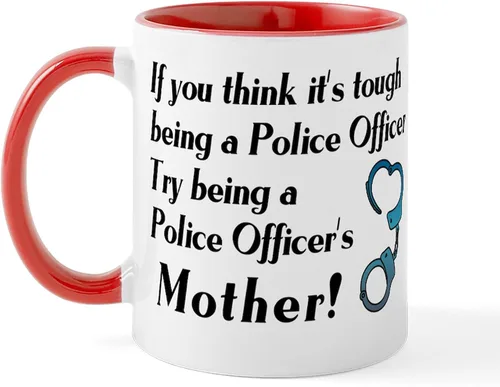 Miniatura 32 de CafePress Taza de café de cerámica de 11 oz (11.0 fl oz) de Police Mom