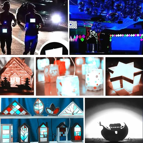 Miniatura 6 de Panel LED flexible, panel electroluminiscente en lámina de cinta EL, cortable, suave para máscara de ojos, cosplay, fiesta, decoración DIY