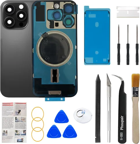 Miniatura 11 de Reemplazo de cristal trasero OEM compatible con iPhone 15 de 6.1 pulgadas con marco de cámara y lente de cámara + kit de herramientas de reparación