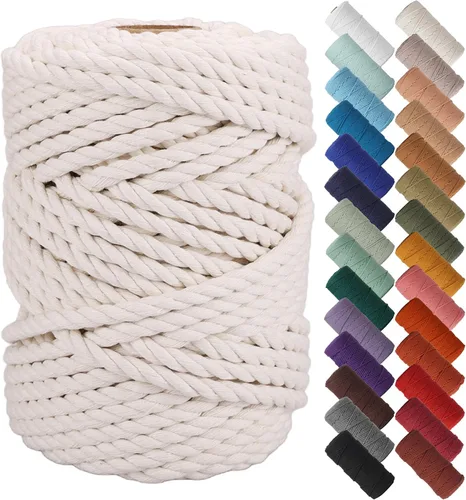 Miniatura 118 de NOANTA - Cuerda de macramé color beige natural, 1/8 pulgadas (3 mm) x 109 yardas (100 metros), cuerda de algodón colorido para colgar en la pared